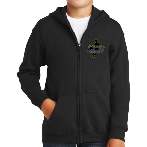 She Can Hoop Circuit Youth Heavy Blend Full Zip Hooded Sweatshirt Thumbnail