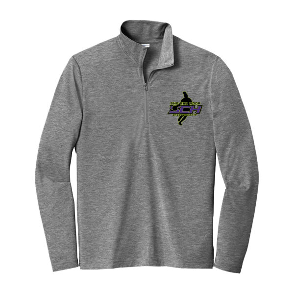 She Can Hoop Circuit PosiCharge Tri Blend Wicking 1/4 Zip Pullover Thumbnail